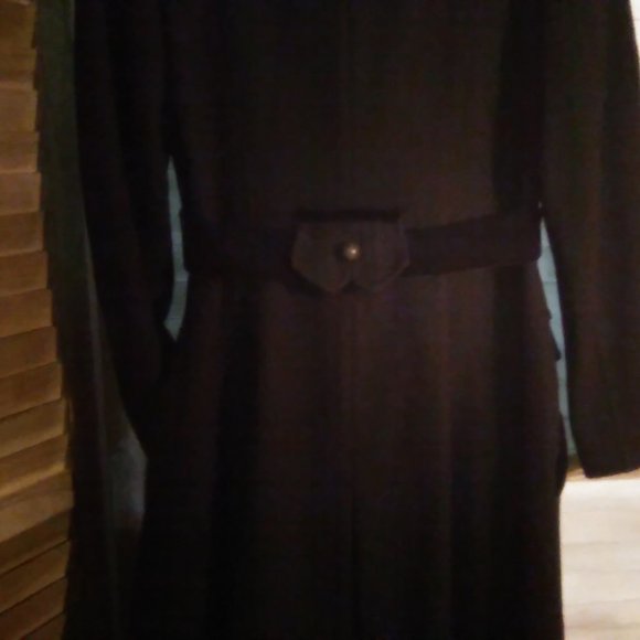 Vintage Wool-Blend Long Line Pea Coat - Picture 6 of 13